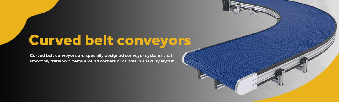 curved conveyor belt for industrial material handling