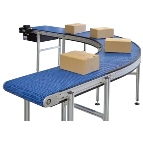 curved conveyor belt for industrial material handling