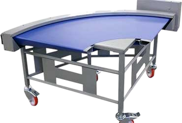 curved conveyor belt for industrial material handling